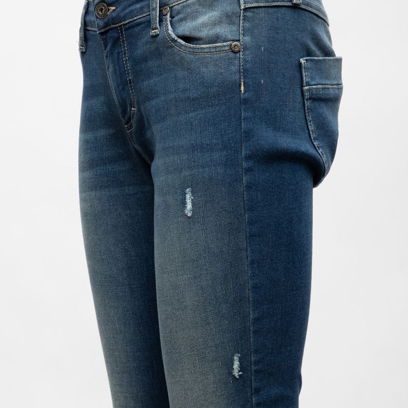 Raw Denim Low-rise Jeans Women PLEASE