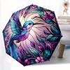 1pc Hummingbird Garden Automatic Folding Umbrella - Lightweight, Retractable Design with 8-Rib Durability, Perfect for Outdoor Adventures, F