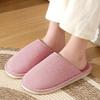 Warm Plush Cotton Slippers for Home Indoor Non-slip Linen Flats Spring and Autumn Couple House Slides