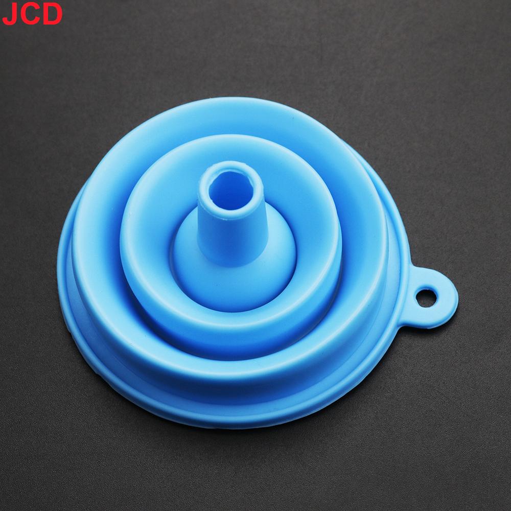 JCD 1pcs Silicone Collapsible Foldable Funnel Household Kitchen Cooking Tools Portable Wine Mini Portable Oil Pot Funnel