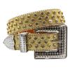 Belt for Women's Crystal Diamond Acrylic Color Diamond Pearlescent Lacquered Three-piece Set Trousers Belt Men's Accessories Denim