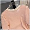Kurzarm-T-Shirt für Damen im Sommer aus Eisseidenstrick