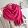 Classic Solid Tassel Scarf Men Women Fall Winter Imitation Cashmere Thick Versatile Shawl Causal Wrap Warm Muffler Male Female