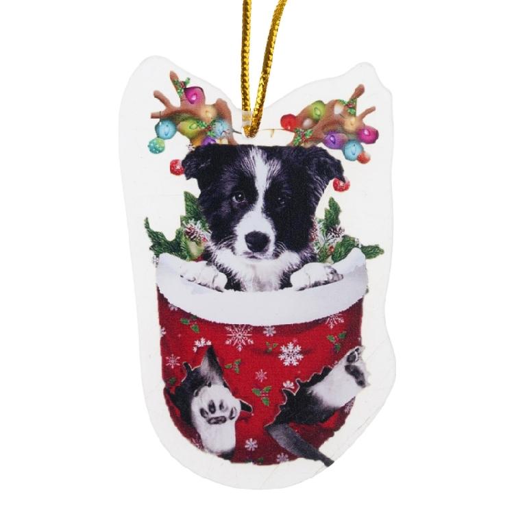 Unique Doggy Christmas Tree Hangers Festival Dog Shape Christmas Tree Hanging Ornament Acrylic Hanging Decoration