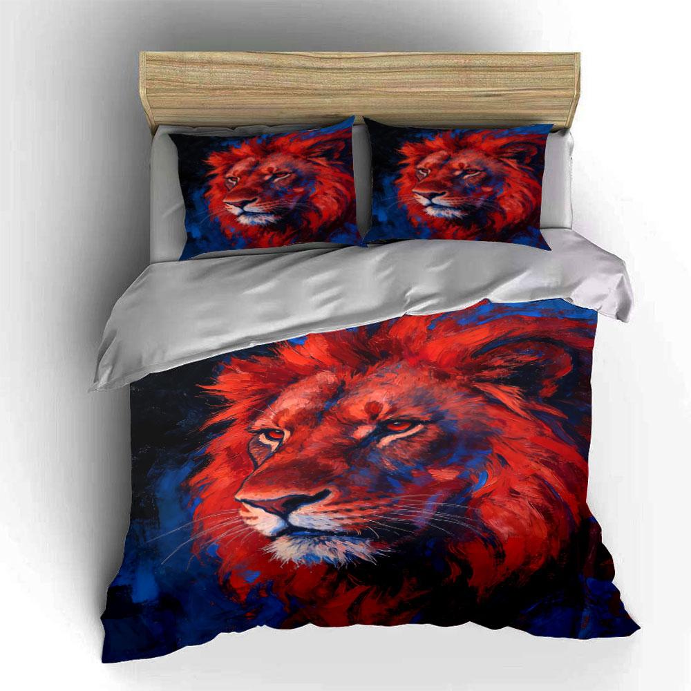 Fiery Lion Head Artwork. Bedding Sets Duvet Cover Sets Duvet Covers Pillowcases(1 * Duvet Cover 2 * Pillowcases Without Duvet Insert)