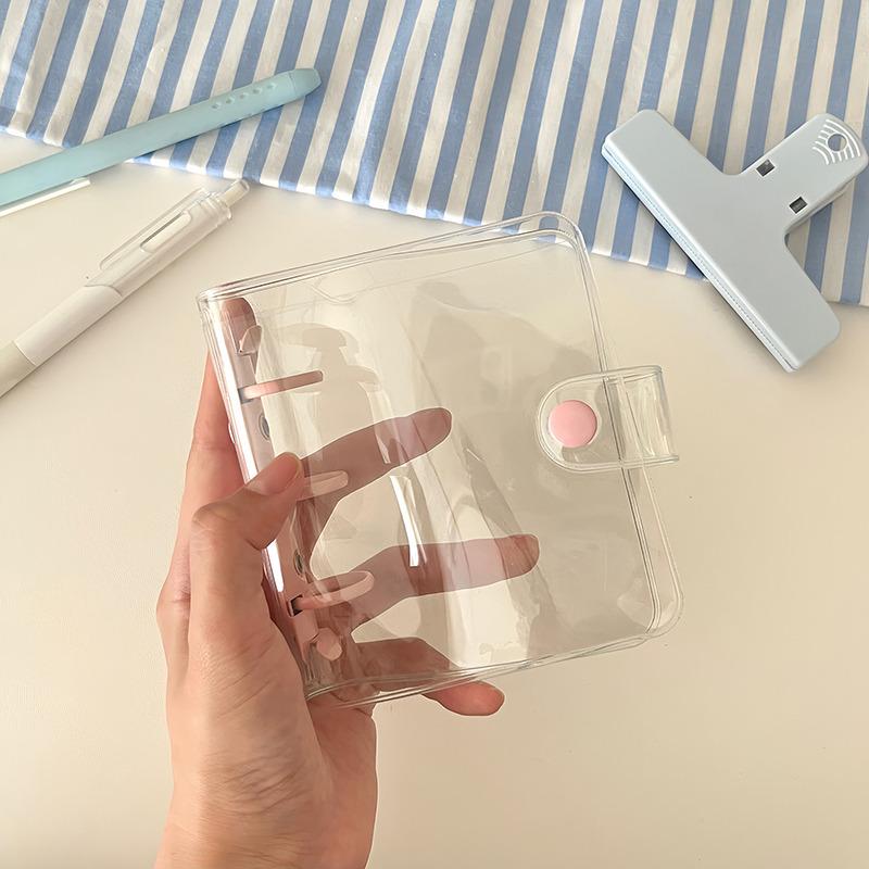 Creative Cute Transparent Mini Loose-leaf Hand Book Student Portable Notebook Ring Binder School Supplies