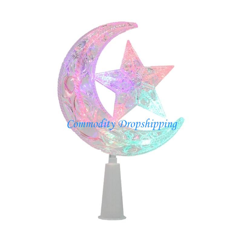 Y5JC Elegant Design Christmas Tree Top Glowing Star for Festive Home Decorations