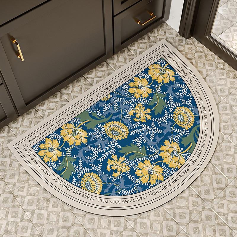 Bathroom Entrance Diatom Mud Floor Mat Semi-circular Anti-slip Quick-drying Foot Mat Bathroom Toilet Door Absorbent Household Carpet