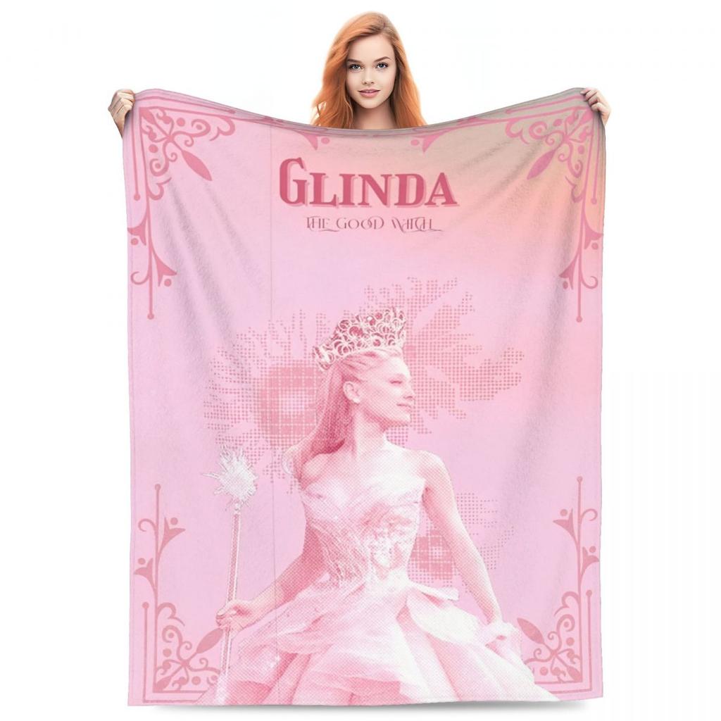 Wicked Glinda Elegant Collage Blankets Good Witch Movie Flannel Throw Blanket Portable Soft Warm Multifunction Plush Thin Quilt