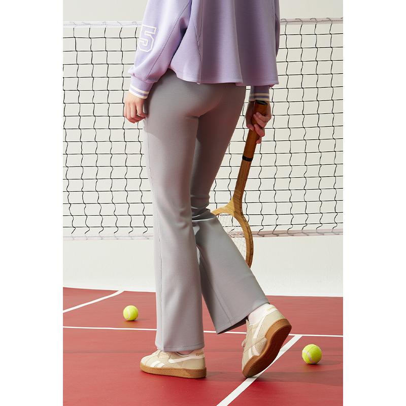 Reebok Casual Comfortable Trendy Knitted Sports Pants Women Bottoms Light-Heather-Gray 24FRC604WGG5