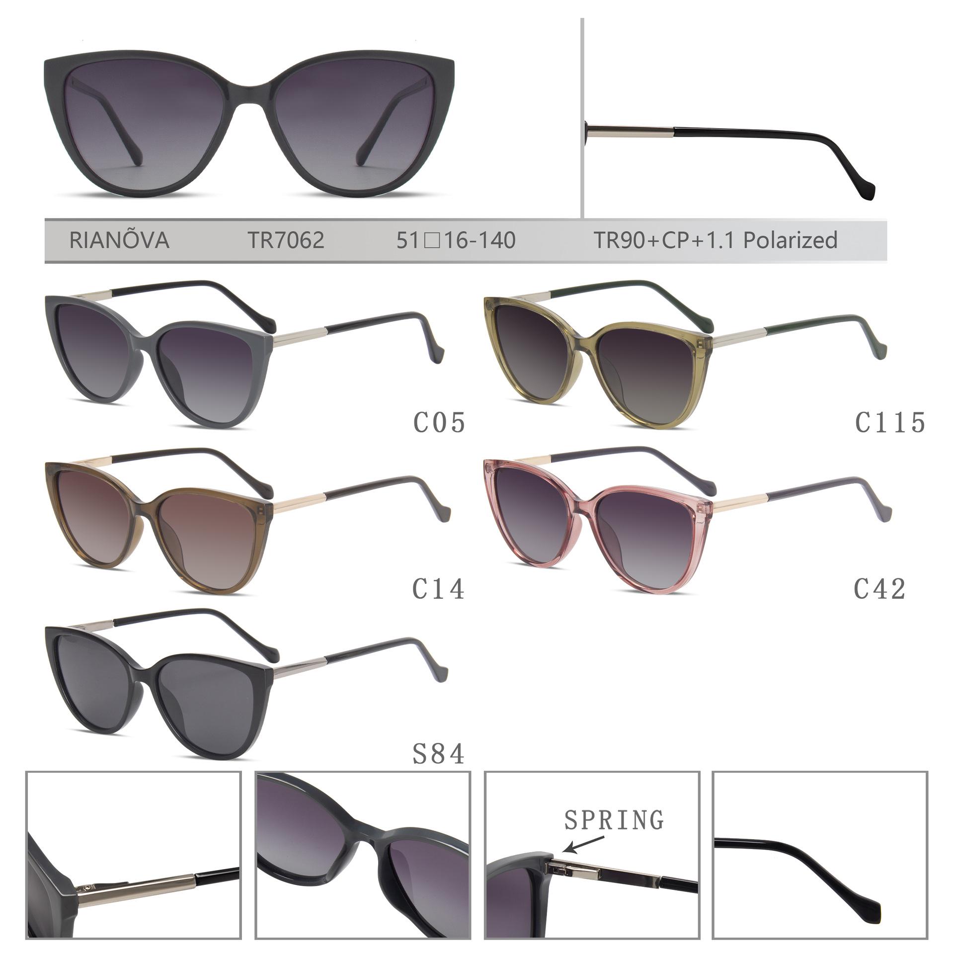 

Женские поляризационные солнцезащитные очки «Кошачий глаз» 2026 года с ножками из TR90+CP, защита UV400