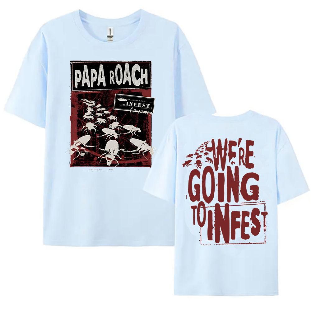 Short Sleeve Women T-shirt PAPA ROACH Rock Band Tshirt Cotton Summer Hip Hop Unisex Streetwear Graphic Print T Shirt
