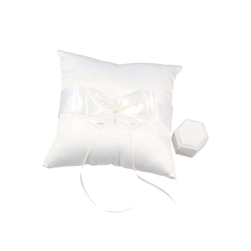 Bow Bridal Decor With Ribbon Pearls Ring Pillow Wedding Supplies Ring Bearer Pocket Ring Pillow