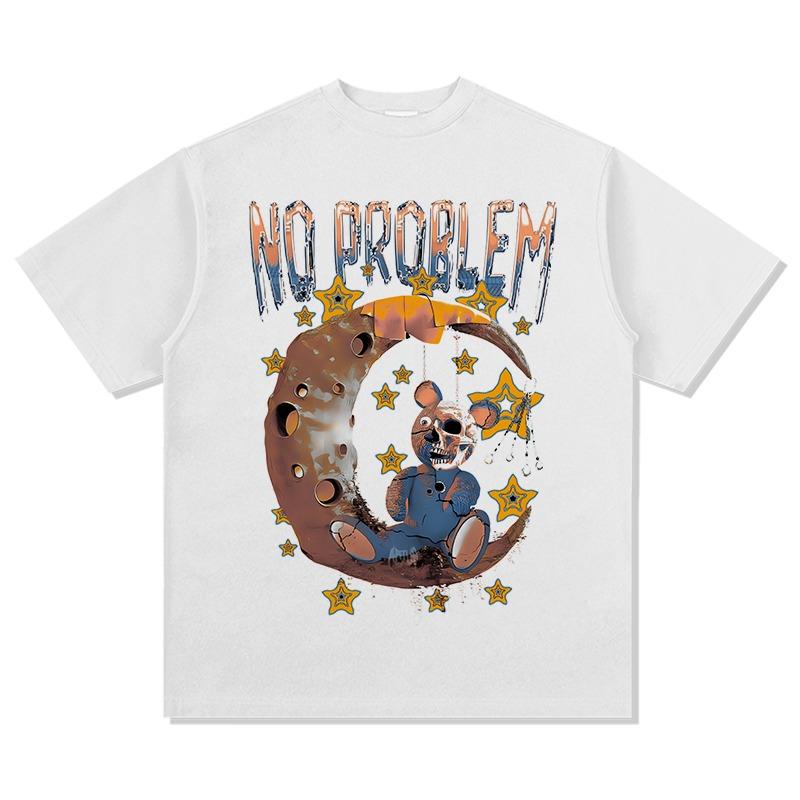 Hip-hop Style Song Pattern T-shirt Men's Fashion Casual Wear Short-sleeved Loose and Comfortable T-shirt Daily Men's Clothing