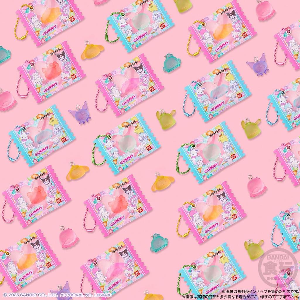 Bandai Sanrio Characters Gummy Charm Mini Pouch Box Candy Toy & 12-Piece