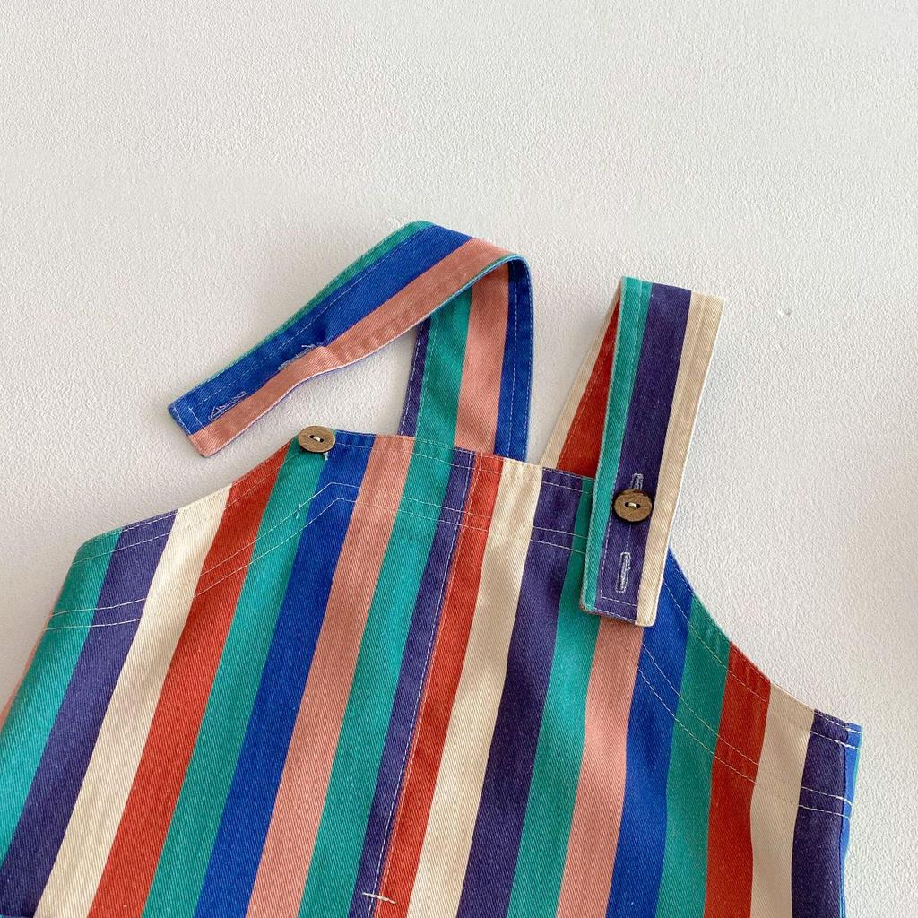 2025 New Spring Striped & Polka Dot Korean Style Pants for Kids - Stylish Girls' and Boys' Overalls