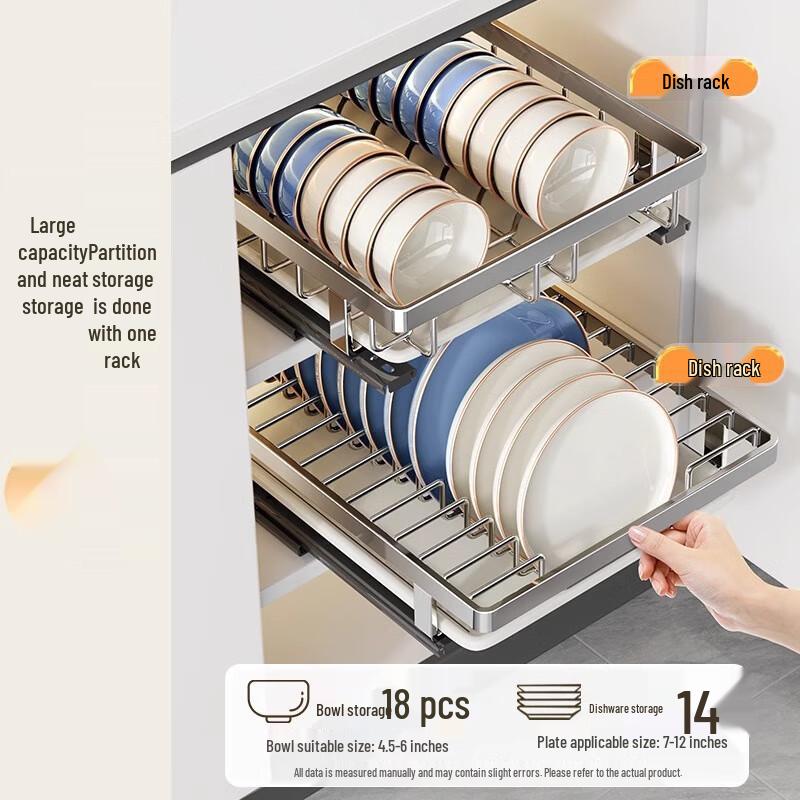 Miling Under-Sink Pull-Out Stainless Steel Kitchen Organizer