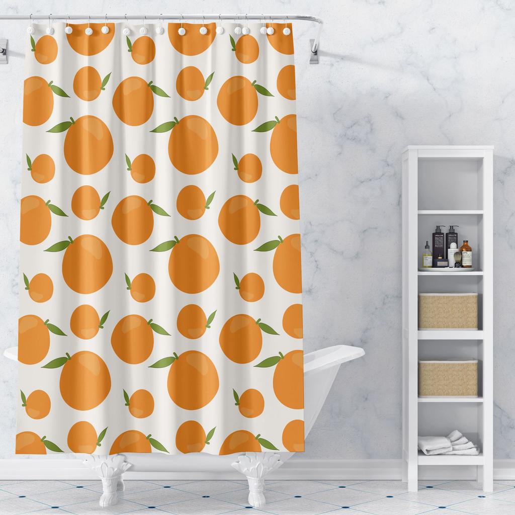 A Variety of Fruits Washable Dirt-Resistant Shower Curtain Shower Head Waterproof Polyester Bath Curtain For Home Decor