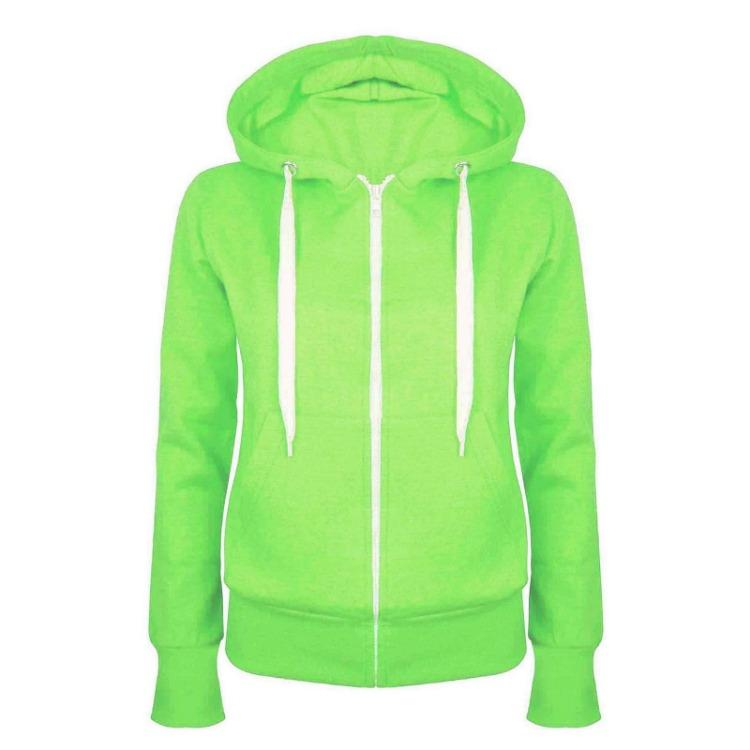 Women Casual Long Sleeve Hooded Zipper Sweatshirt Jacket With Pocket