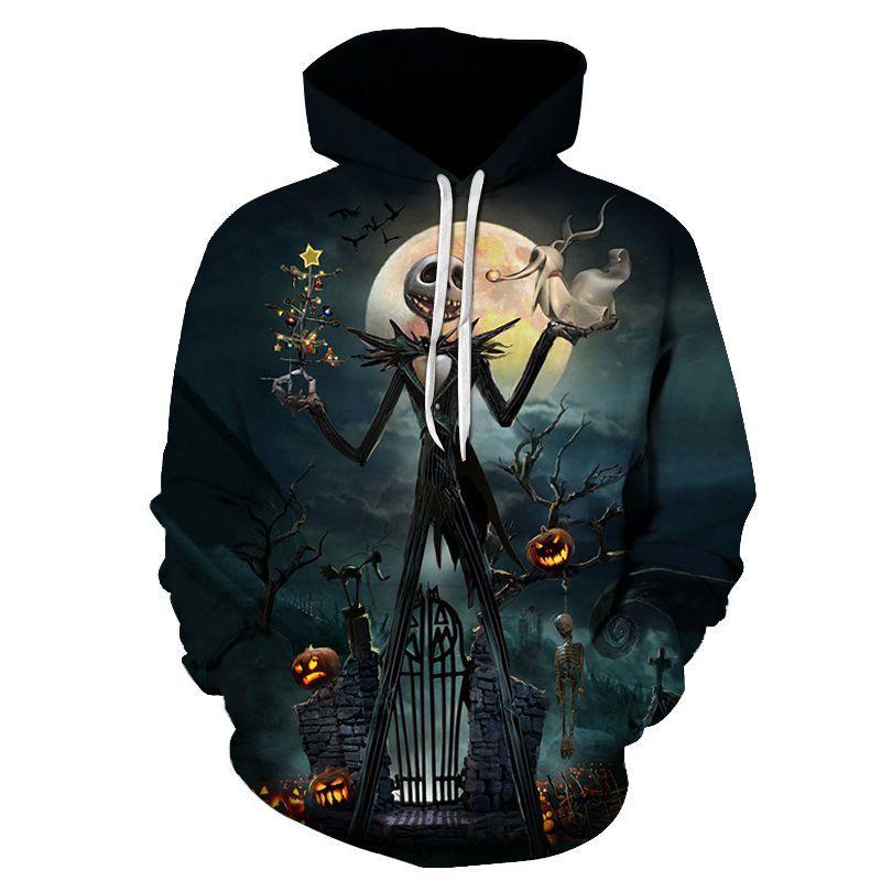 Nightmare Before Christmas Hoodie Pullover Sweatshirt Jack Sally Tops Unisex