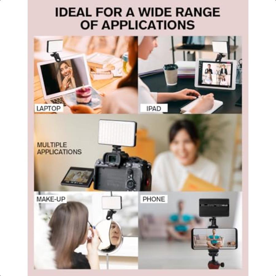 

Селфи-лампа с мягким рассеивателем Рассеиватель 120 Диммируемых светодиодов На прищепке Заполняющий свет для телефона Планшета Камеры 3 Цветовых режима 6 Эффектов фильтра United States