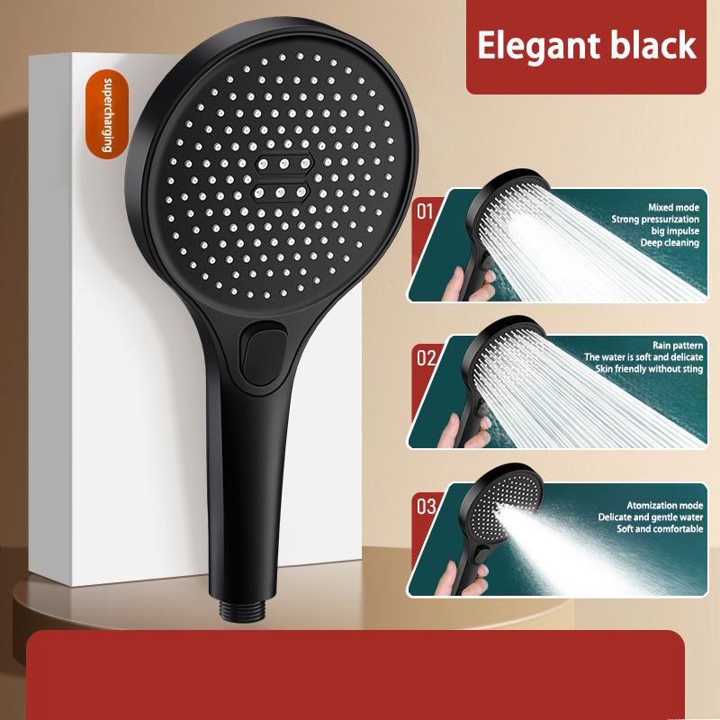 High Pressure Shower Head 13cm Panel 3 Modes Water Saving Spray Nozzle Shower Bathroom Accessories