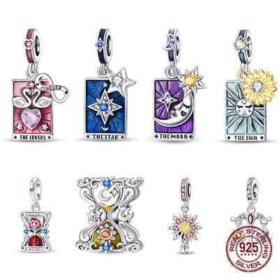 100% Copper Tarot Cards Sun Star Moon Charms Fitoriginal Bracelets Women'S Jewelry Making Birthday Gift