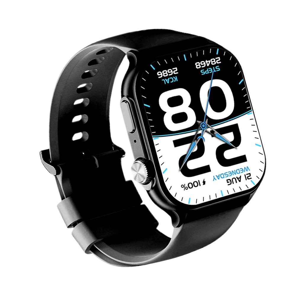 Smart Watches 1.96 Inch High Definition Display BT 5.4 Calling Fitness Tracker with 50 Sports Modes Black