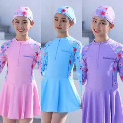 Korean Style Kids' Cartoon One-Piece Swimsuit – Customizable Girls' Skirt Design