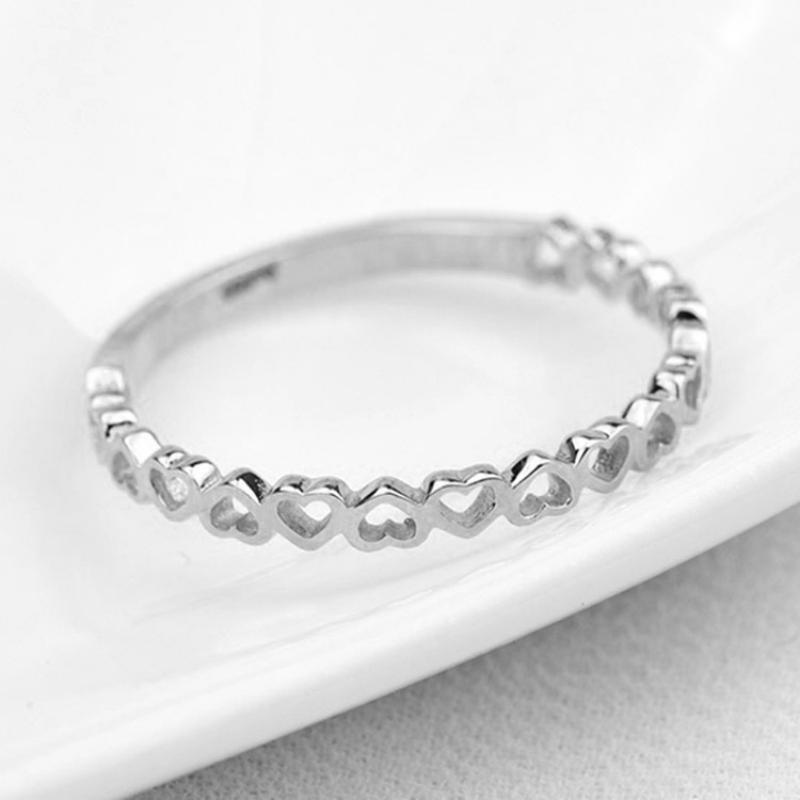 Exquisite Heart to Heart Finger Rings Women Simple Stylish Metal Rings Daily Wear Statement Accessories Drop Ship Jewelry