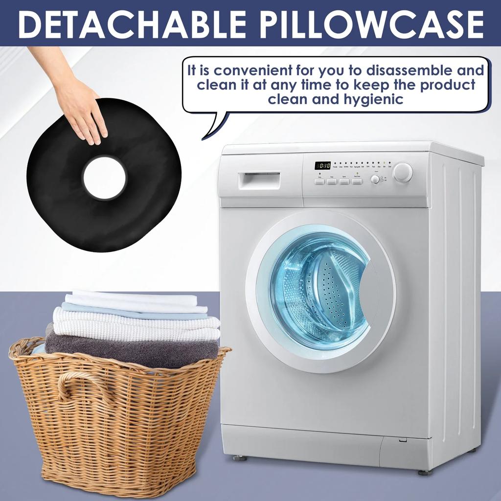 Ear Piercing Pillow Round Donut Shape Pillow Soft PP Cotton Filling Comfortable Side Sleeper Ear Guard Pillow for Travel Office