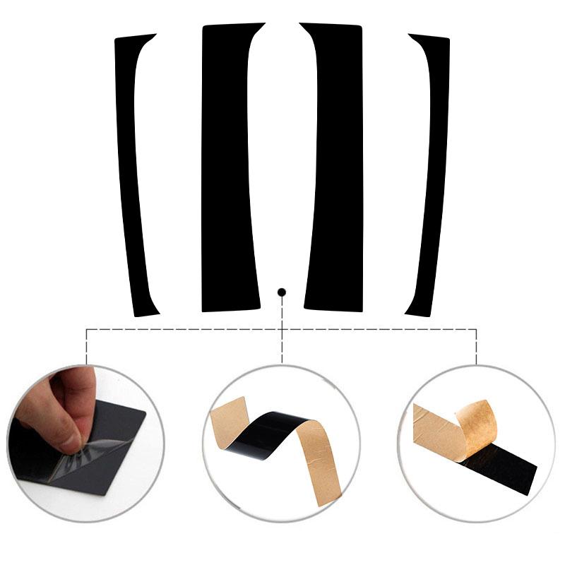 Glossy Black Car Door Pillar Posts For Dodge Ram Dodge Ram 1500 2-Door Club Cab 1995-2002 Window Trim Cover BC Column Sticker