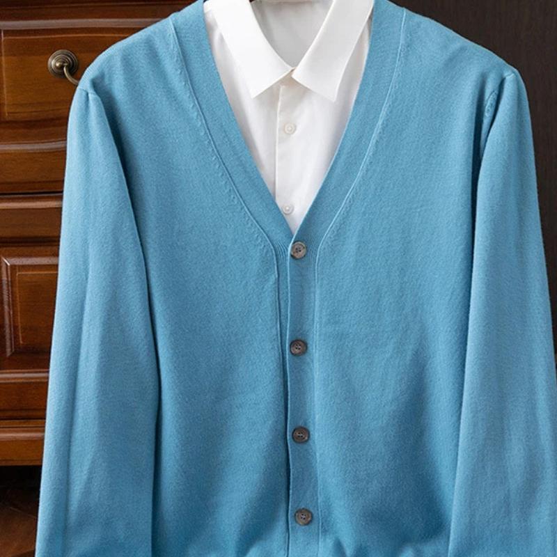 Autumn and Winter V-neck Cardigan Men's Sweater Loose Korean Style Trendy Versatile Sweater Jacket