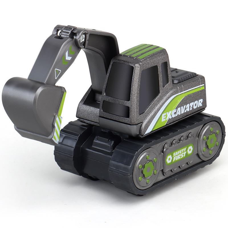 Children's Toy Pull-back Car 6 Black Engineering Fleet Excavator Roller Bulldozer Mixer Crane Model