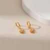 Women Fashion Sweet Daisy Design Inlaid Zircon Gold Plated Huggie Hoop Earrings
