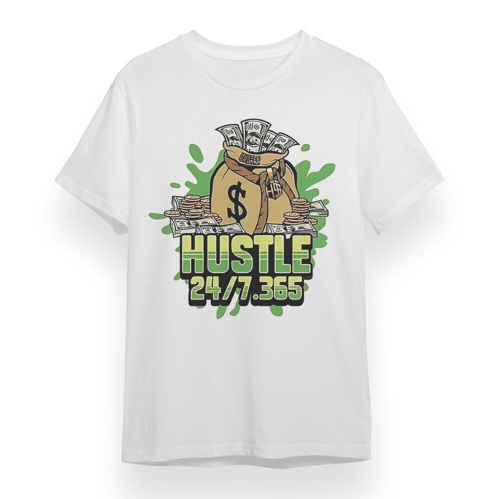 

Men s Oversize T-shirt With Hustle Motivational Graphic Unisex 100% Cotton Tee 2XL
