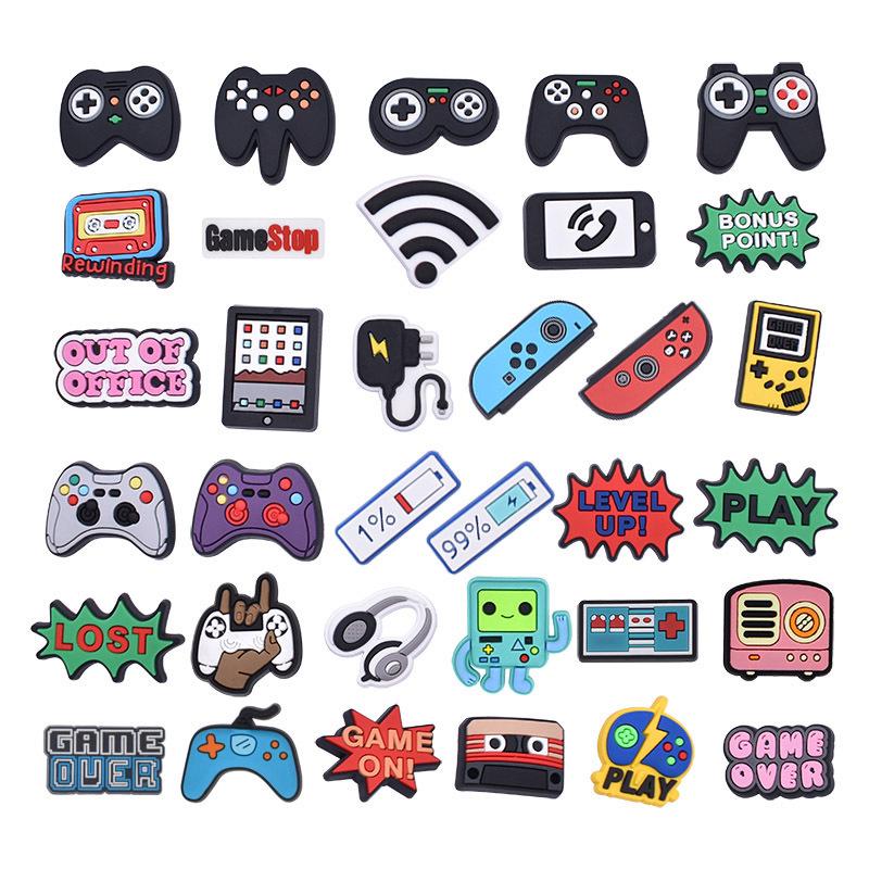 Video Game Cartoon Shoe Charms: Removable Crocs Buckles & Decorative Bracelets