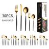Gold Cutlery Set Stainless Steel Dinnerware Set 30Pcs Knives Forks Coffee Spoons Flatware Set Kitchen Dinner Tableware Set
