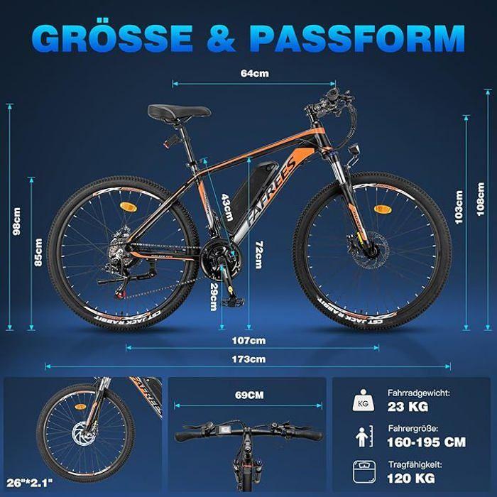 Fafrees E-Bike26 Inch 26 Hailong One Electric Mountain Bike Shimano 21 Speeds white