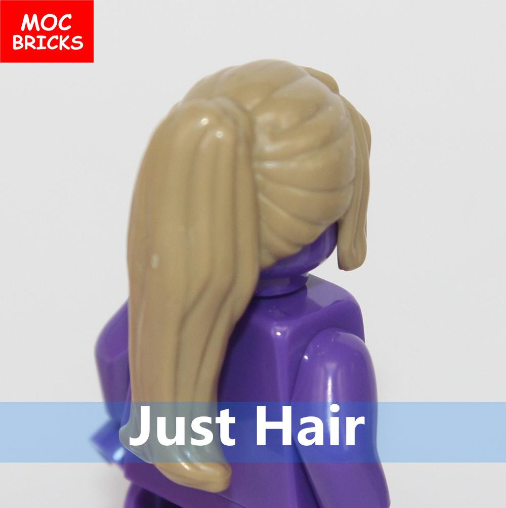 5 Stück/Los MOC Steine Weibliche Haare Zusammengebaute Partikel Bausteine Zubehör Kinderspielzeug Plastikpuppen