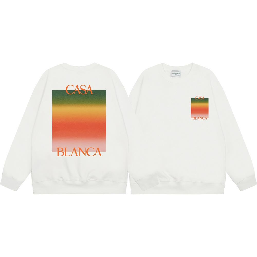 Grenzüberschreitende trendige Marke Casablanca Casablanca Buchstabe gemaltes Print 380g Herren- und Damen- Rundhals-Pullover