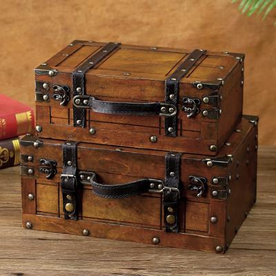Cofre de Madera Cofre de Madera Portátil Vintage Desgastado Multifuncional Baúl de Almacenamiento de Madera Bolso para Ropa Juguetes Atrezo para Fotos