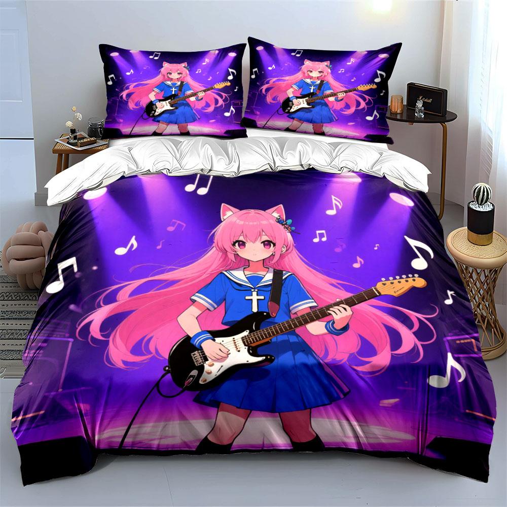Anime Band Costume Set Soft Comfortable Duvet Cover Bedding Set Included 1*Duvet Cover & 2*Pillowcases, Gift