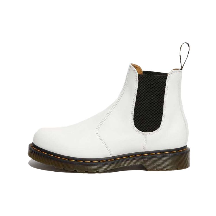 Dr. Martens 2976 Round Toe Elastic Band Short Chelsea Boots Unisex Boots White 26228100