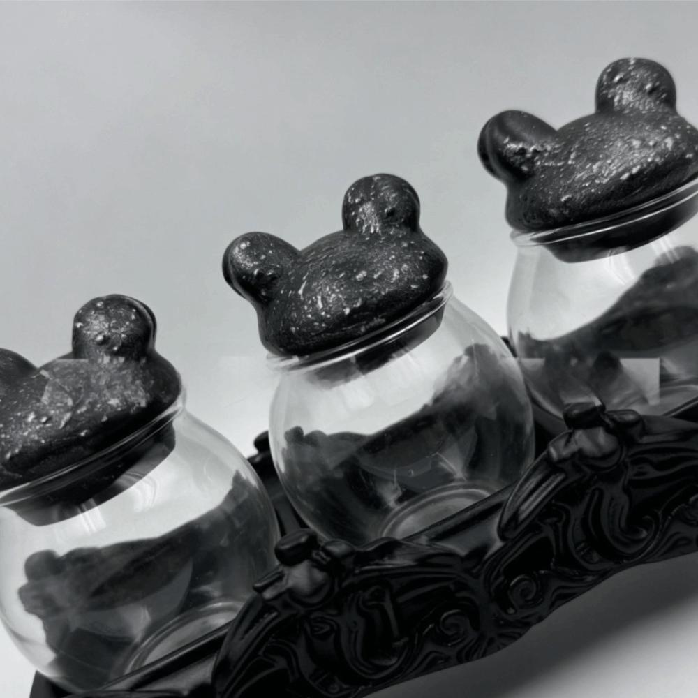 Witchy Frog Frog Spice Jar Glass Condiment Bottles Dustproof Food Seasoning Jar  Spices