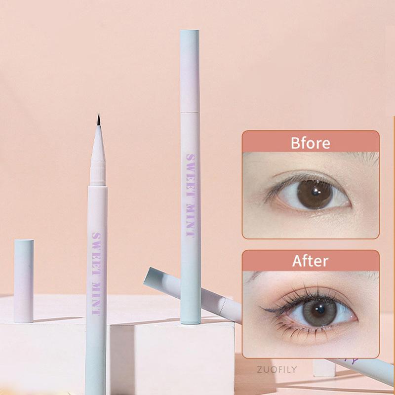 Flüssiger Eyeliner Liegender Seidenraupenstift Mattschatten Langlebiger wasserdichter, schnell trocknender Teebraunstift Glitzer-Augen-Make-up Beauty-Tools