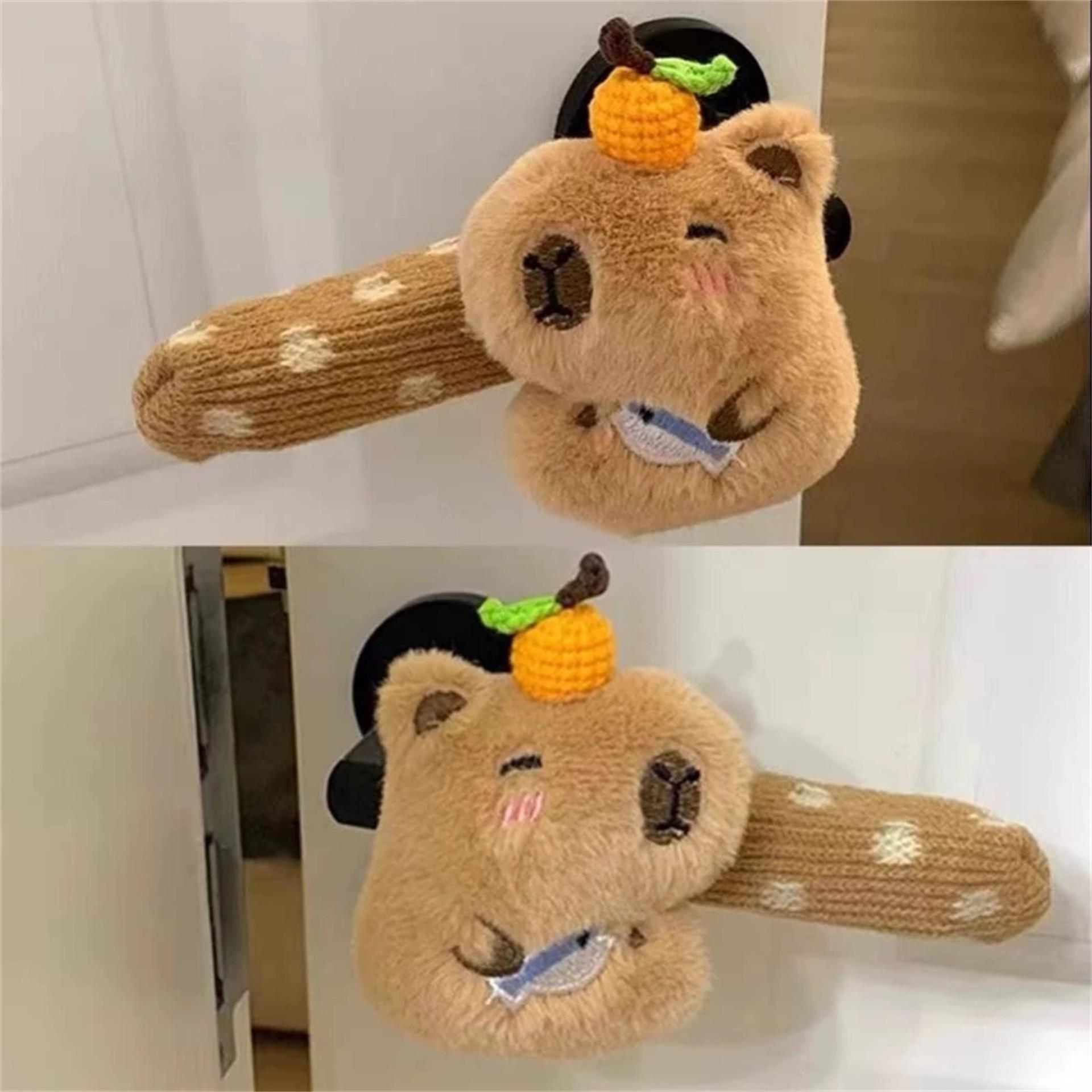 Cartoon Cat Anti-static, Anti-collision Door Handle Protector for Living Room Right-opening