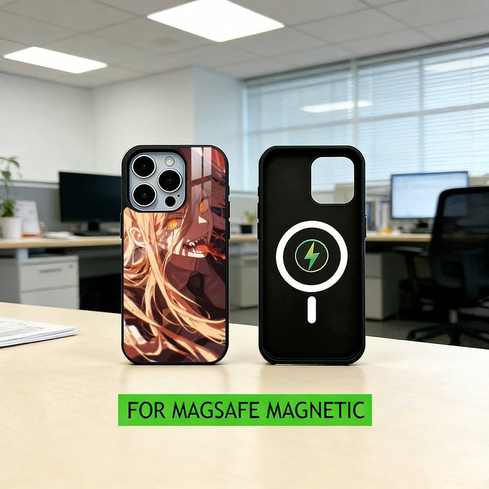 Chainsaw-w Man P-Power  Phone Case For iPhone17,16,15,14,13,12,11 Plus,Pro Magnetic For Magsafe Wireless Charging