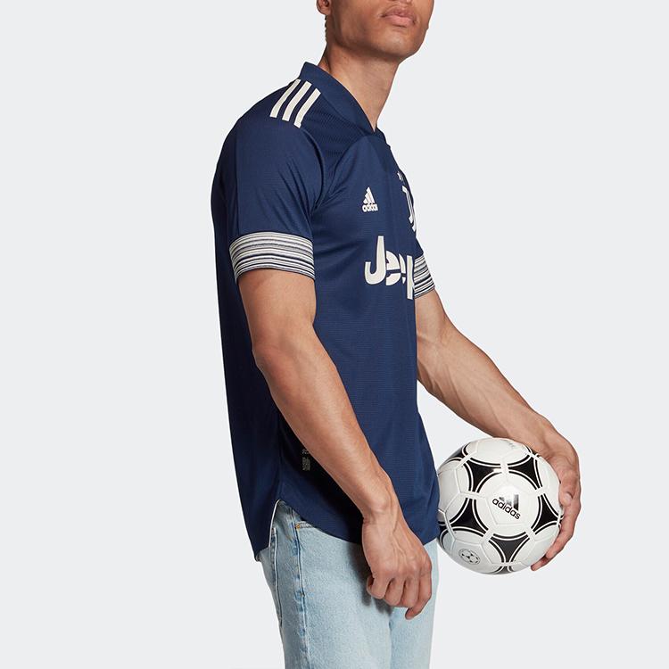Adidas Striped Letter Logo Short Sleeve Soccer Jersey Away Player Edition Juventus Unisex Tops Blue FN1007