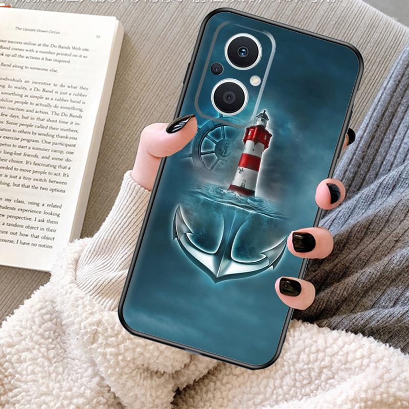 Stripes Anchor Boat Ship Case For OPPO Reno 13 13F 12 11 F 8T 7 8 10 Pro OPPO Find X8 Pro X6 X3 X5 Lite Cover Fundas